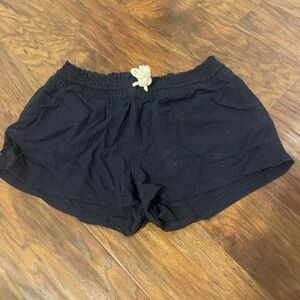 Women's navy blue linen shorts